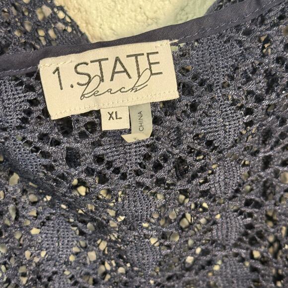 1. State Women's Convertible Tank Dress swim Cover-up navy XL - Picture 9 of 9
